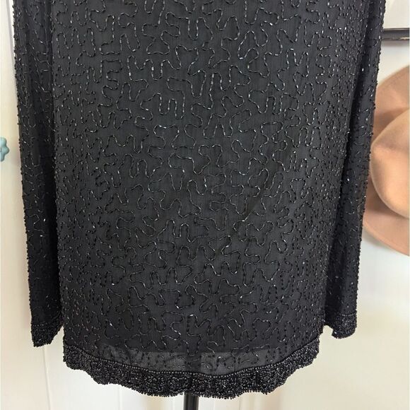 VTG Laurence Kazar Sequin Sparkle Jacket LG Dynasty Whimsigoth Glam Hilary Banks - Picture 7 of 8